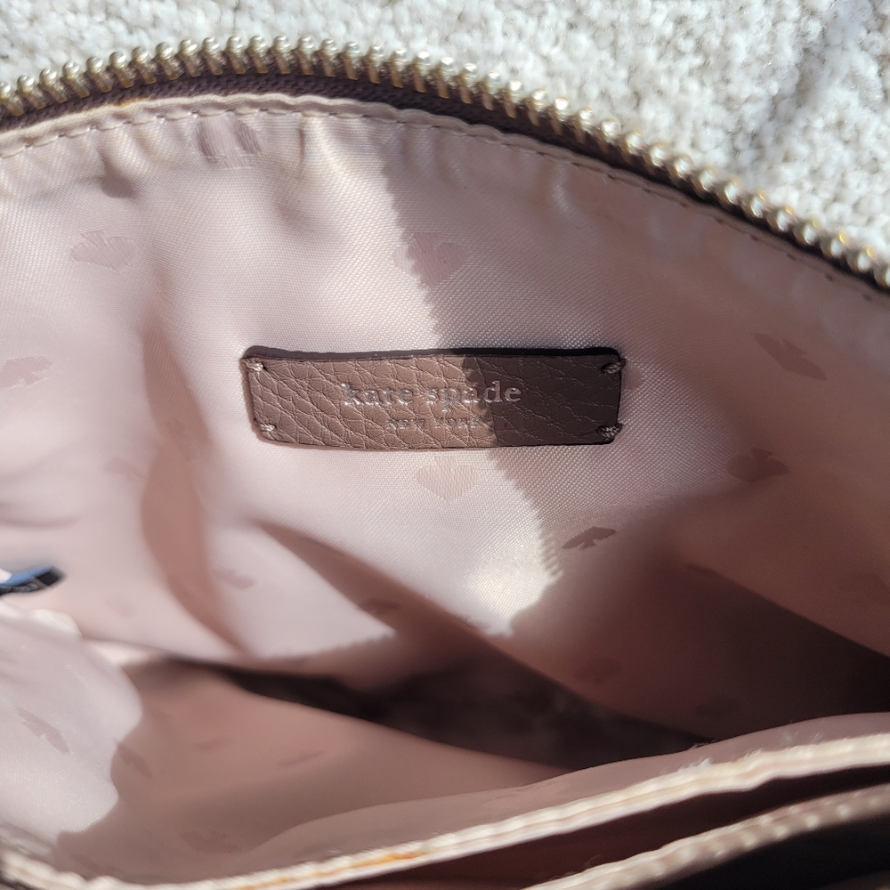kate spade Taupe Leather Crossbody Bag With Adjustable Strap - Picture 10 of 11